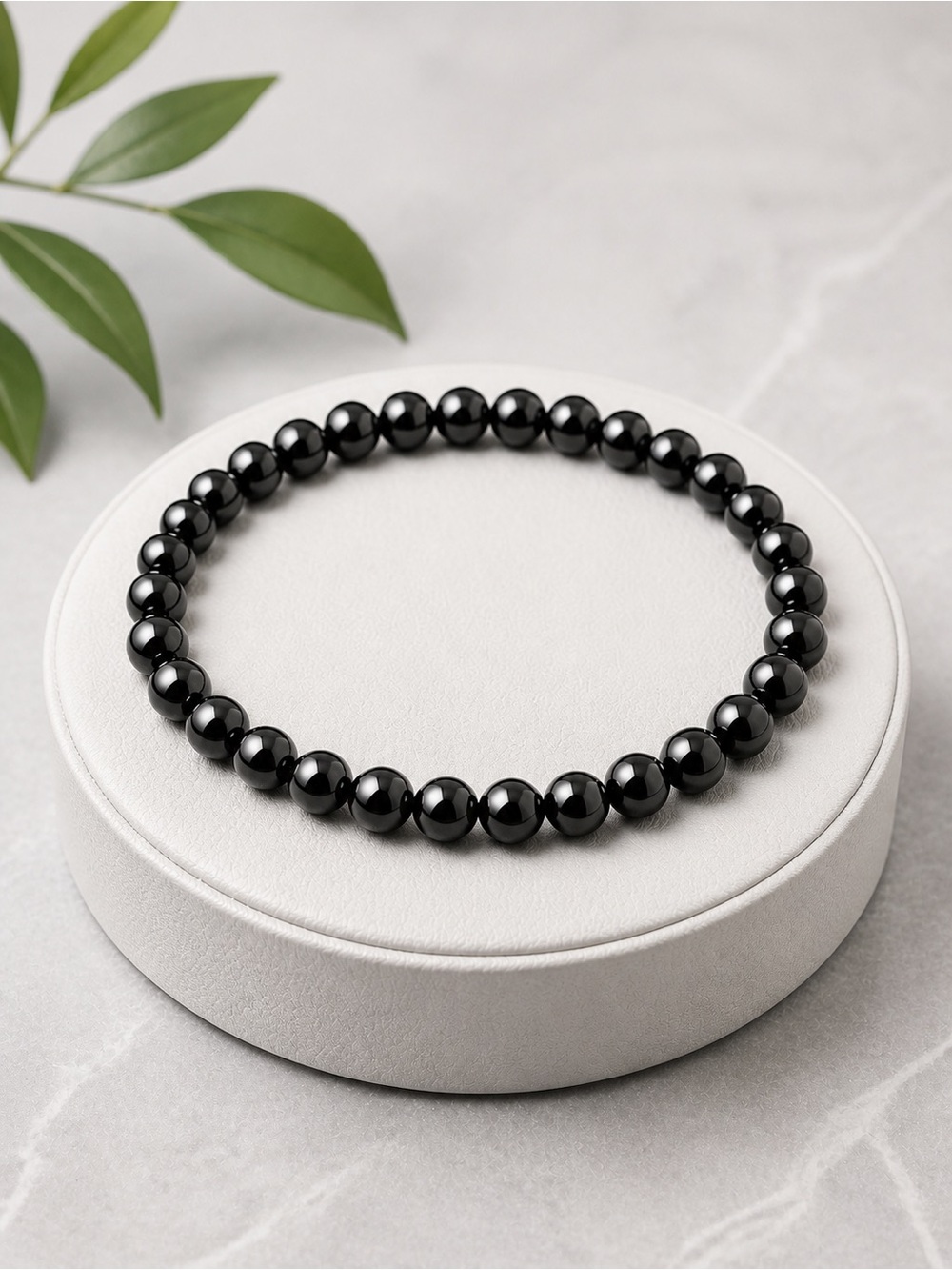Oshena Black Onyx Beaded Stretch Bracelet